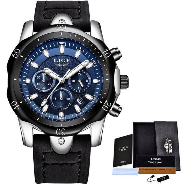 Lige Luxury Chronograph Watch